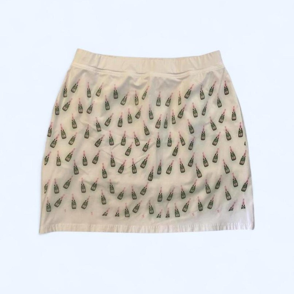 Champagne bottle print mini athletic skort size L-XL by Toss Designs‎